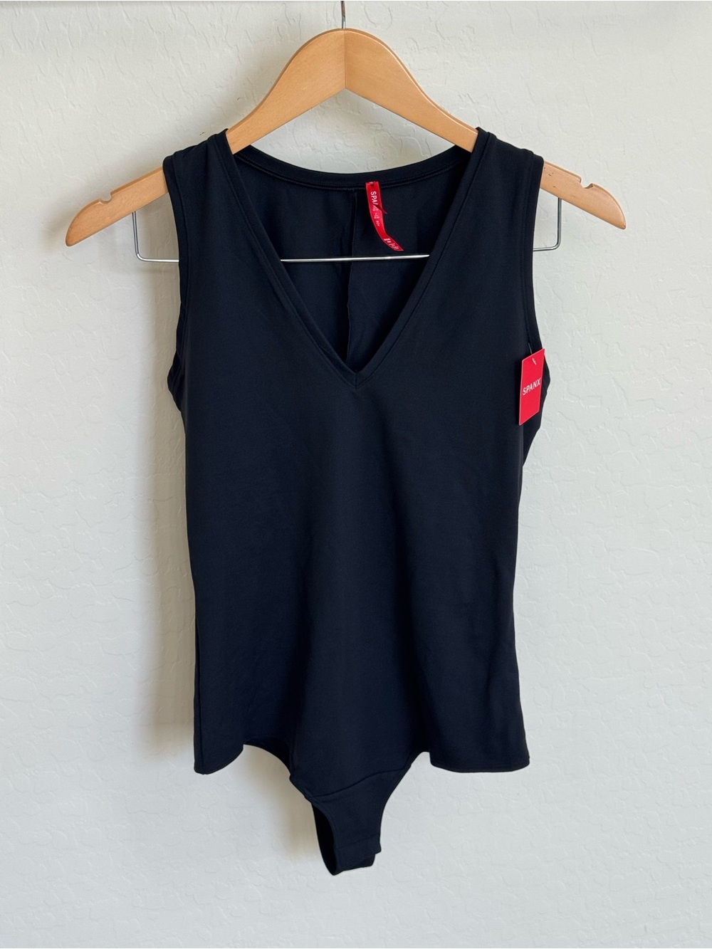 NWT Spanx Suit Yourself Black V-Neck Tank Bodysuit Medium